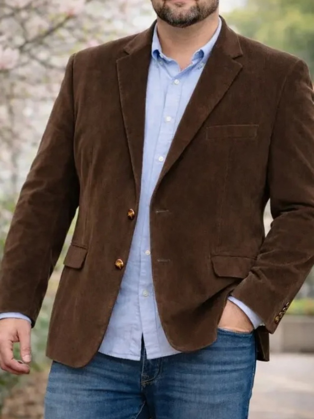 MAKE AN OFFER - LAUREN RALPH LAUREN Vintage Corduroy Elbow Patch Blazer
